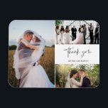 Thank You Three Photo Collage Wedding Magnet<br><div class="desc">Modern black and white design wedding thank you magnets featuring three of your favorite wedding photos. Show your family and friends your appreciation for being a part of your wedding celebration with one of these beautiful keepsakes. Contact me through the button below if you need assistance with your photos or...</div>