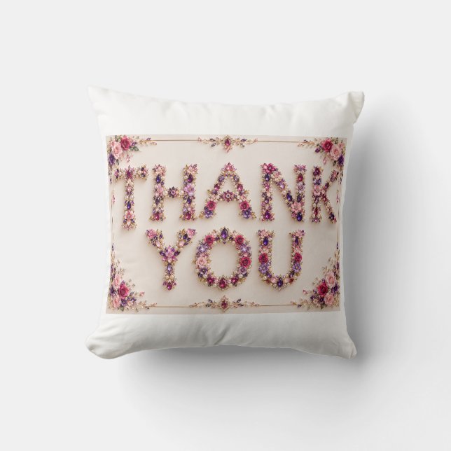 Thank you  throw pillow (Front)