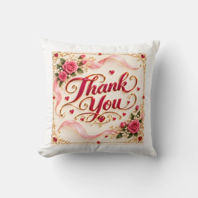Thank you  throw pillow (Front)