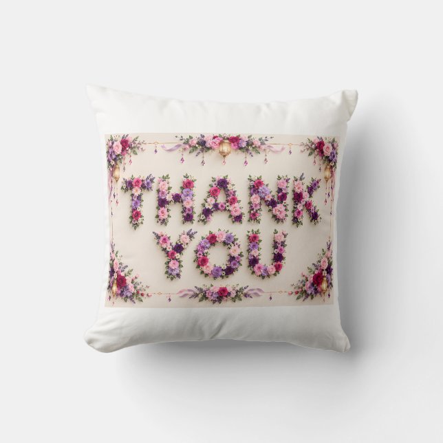 Thank you  throw pillow (Front)