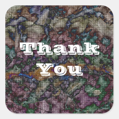 Thank You Tie Dye Mosaic Gratitude For Anyone Square Sticker