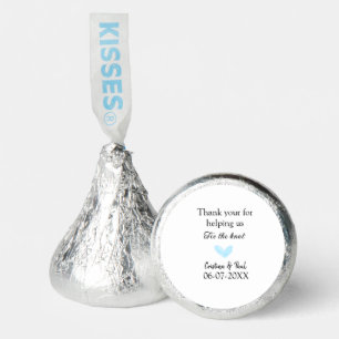 thank you tie the knot blue heart wedding rustic hershey®'s kisses®