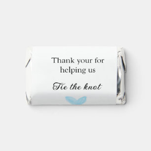 thank you tie the knot blue heart wedding rustic hershey's miniatures