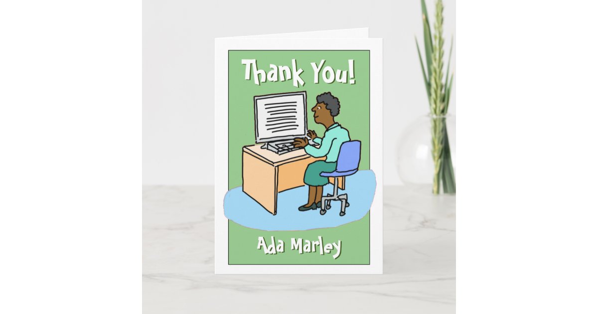 Thank You to a Black Female Office Co-Worker Card | Zazzle