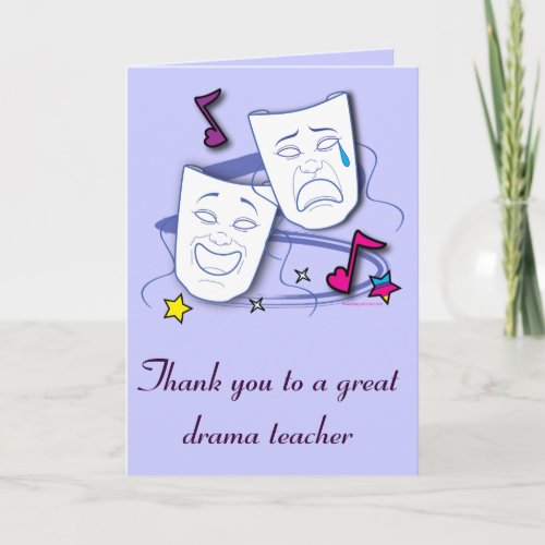 Thank You To a Drama Teacher with Masks Play