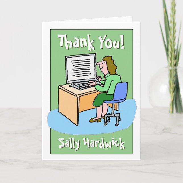 Thank You to a Female Office Worker Card (Front)