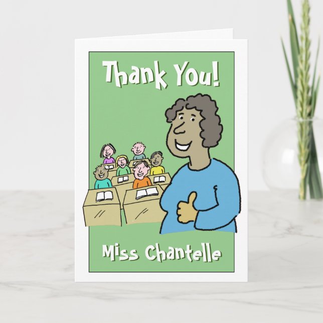 Thank You to a Female Teacher Card (Front)