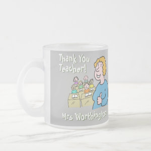 Thank You to a Female Teacher Frosted Glass Coffee Mug