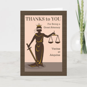Thank You to a Great Attorney Lady Justice Card