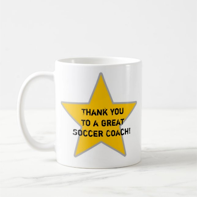 thank you to a great soccer coach coffee mug (Left)