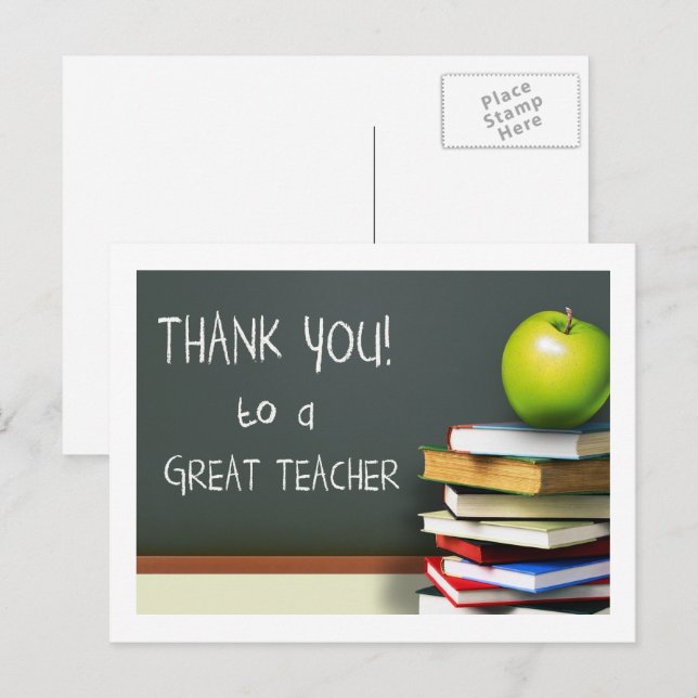 Thank You to a Great Teacher  Postcard (Front/Back)