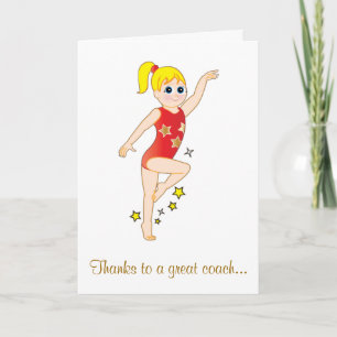Thank-You to a Gymnastics Coach Letterpress Thank You Card