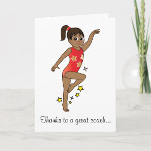 Thank-You to a Gymnastics Coach Letterpress Thank You Card