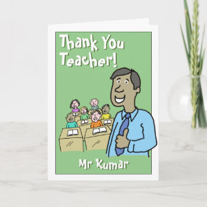 Thank You to a Male Asian Teacher Card