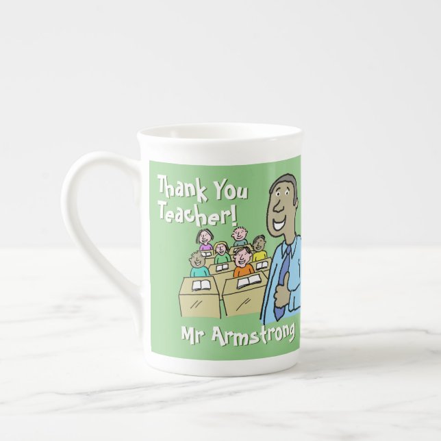 Thank You to a Male Teacher Bone China Mug (Left)