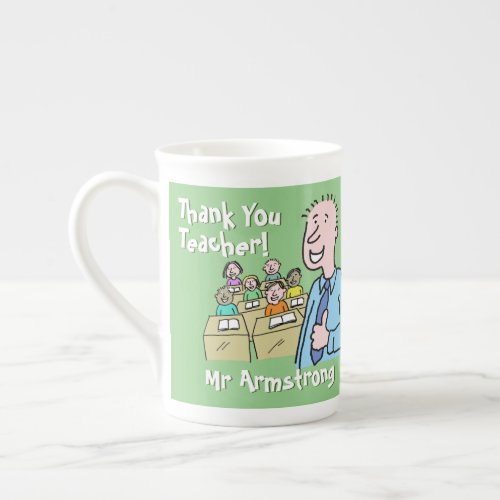 Thank You to a Male Teacher Bone China Mug