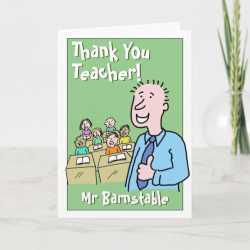 Thank You to a male Teacher Card