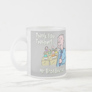 Thank You to a Male Teacher Frosted Glass Coffee Mug