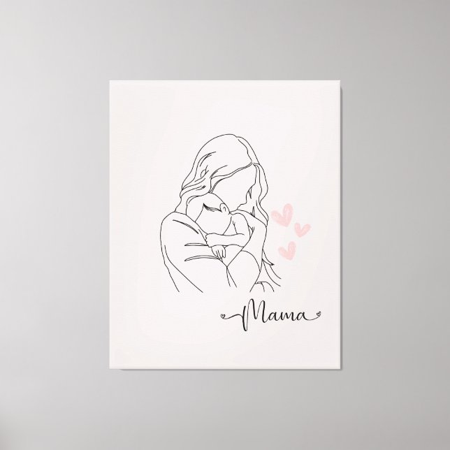 Thank you to all mamas canvas print (Front)