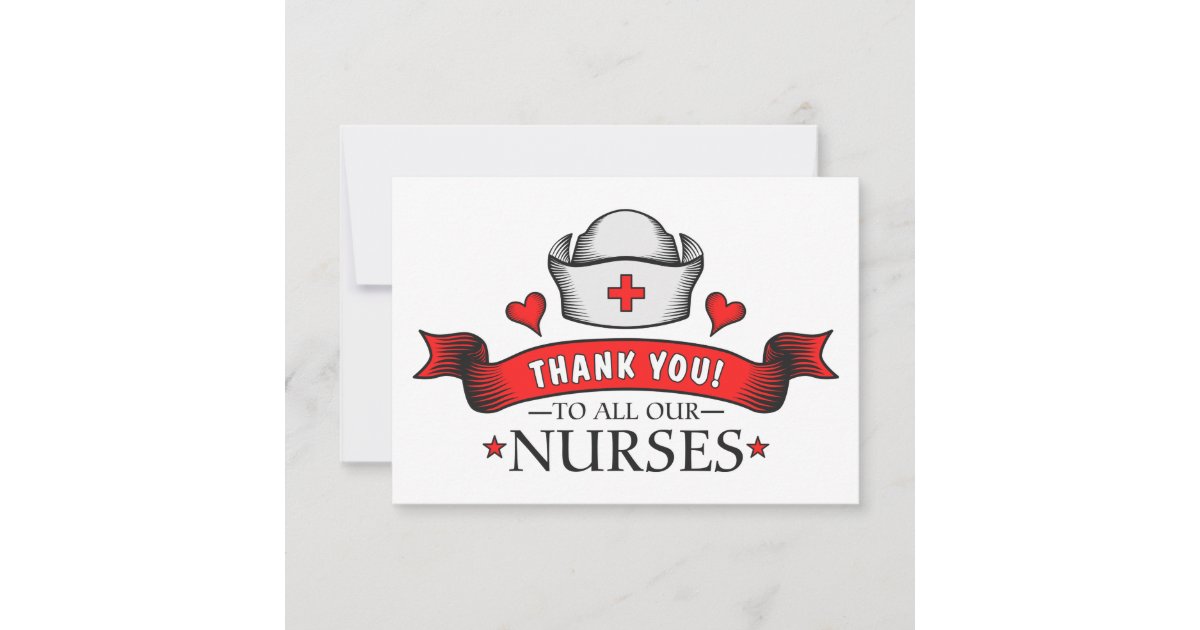 Thank You to all Our Nurses Red | Zazzle