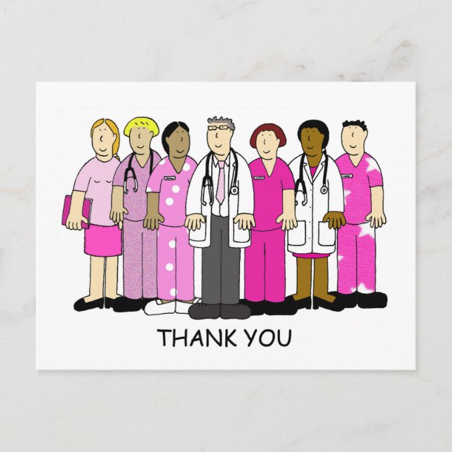Thank you to Breast Cancer Medical Team Postcard (Front)