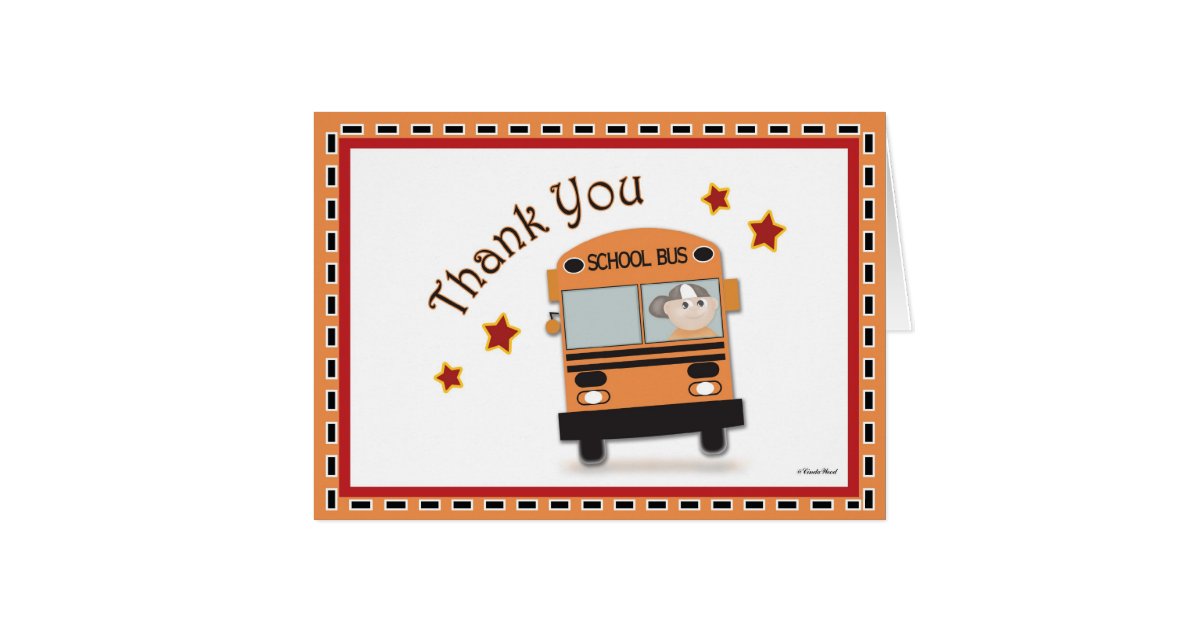 Thank You to Bus Driver Card | Zazzle