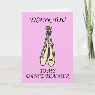 Thank You to Dance Teacher Ballet Shoes Card
