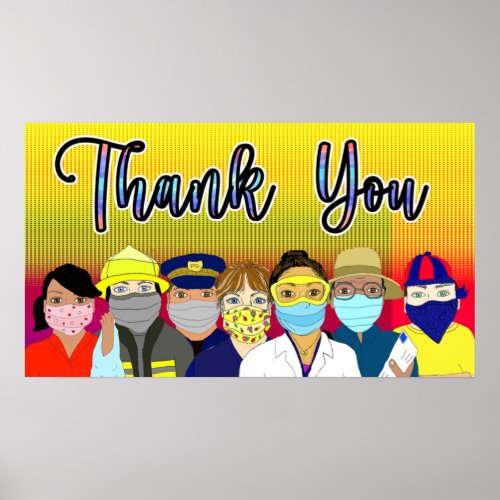 Thank You to Essential Workers  Poster