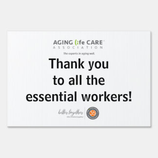 Thank you to Essential Workers Yard Sign