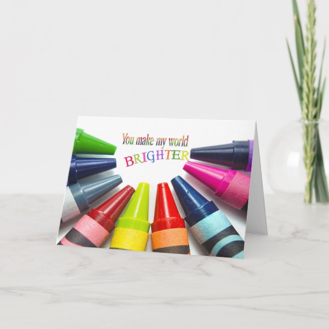 Thank You to friend-crayons on white Card (Front)