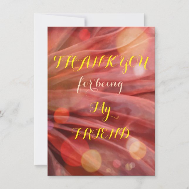 Thank You To Friend Flat Greeting Card (Front)