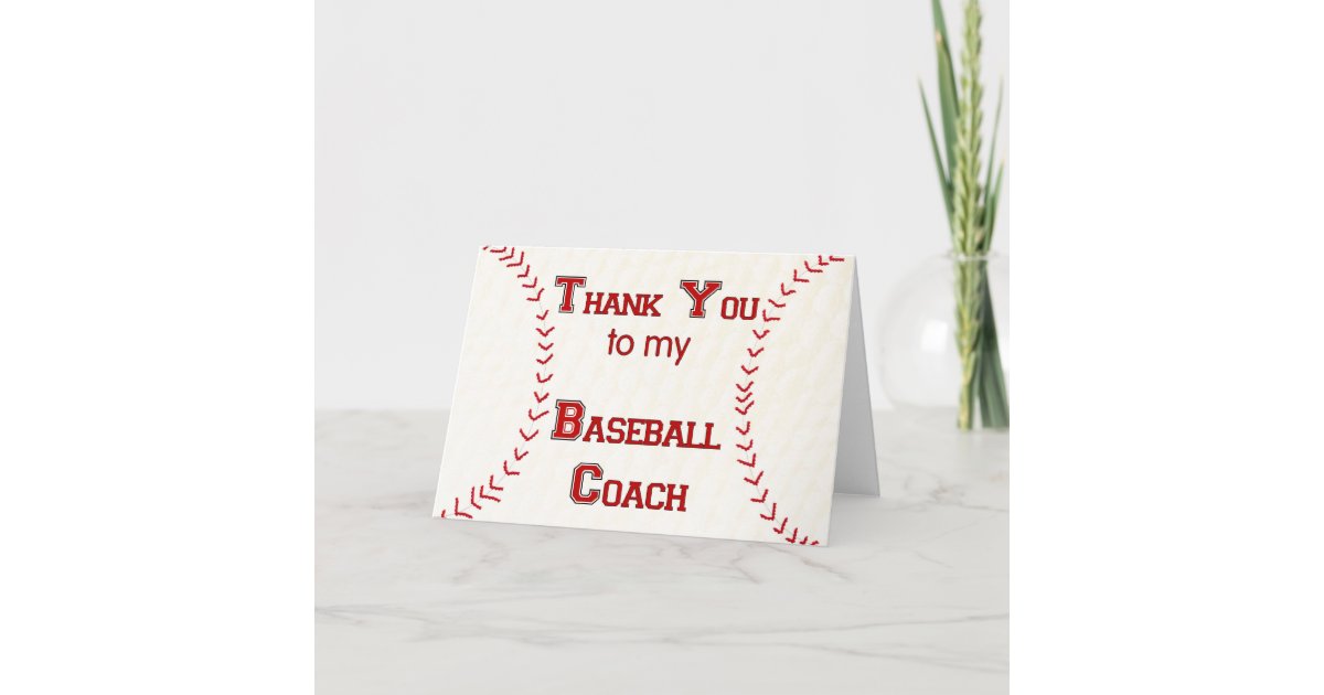 Thank You to my Baseball Coach | Zazzle