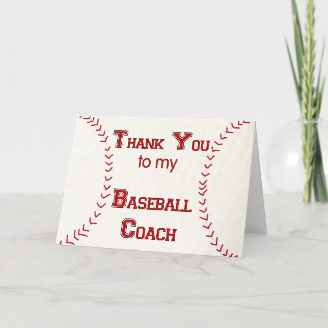 Thank You to my Baseball Coach | Zazzle