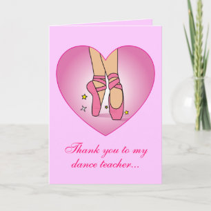 Thank you to my Dance Teacher: Ballet Shoes Card