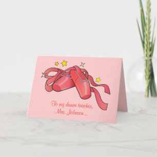 Thank you to my Dance Teacher: Red Ballet Shoes Card