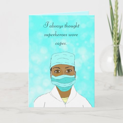 Thank you to My Hero Nurse Doctor Caregiver Card