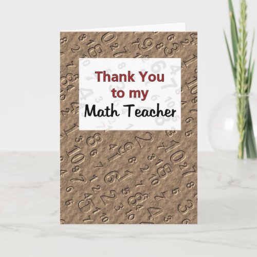Thank You to my Math Teacher