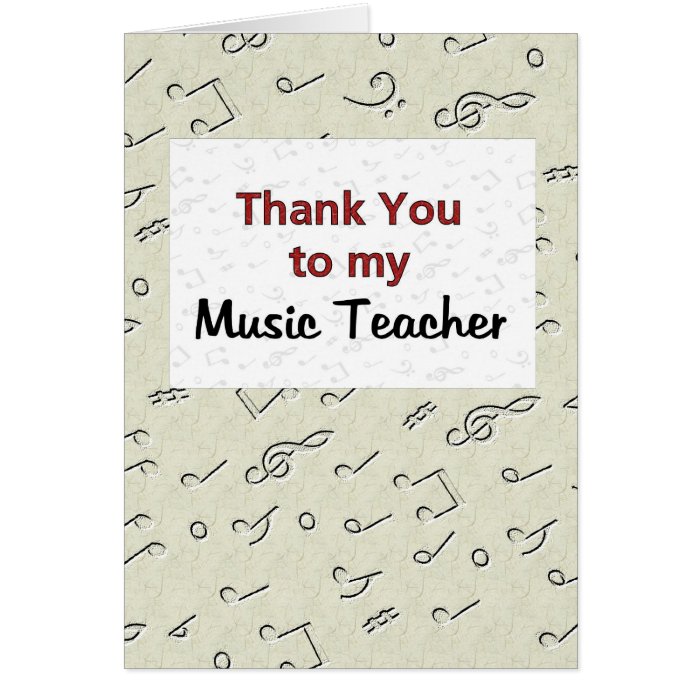 Thank You to my Music Teacher Card | Zazzle