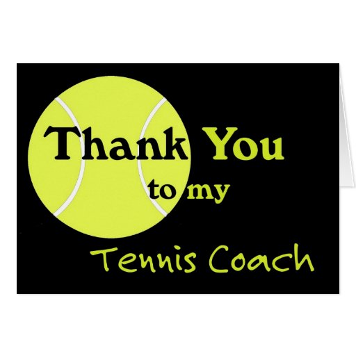Thank You to my Tennis Coach Card | Zazzle