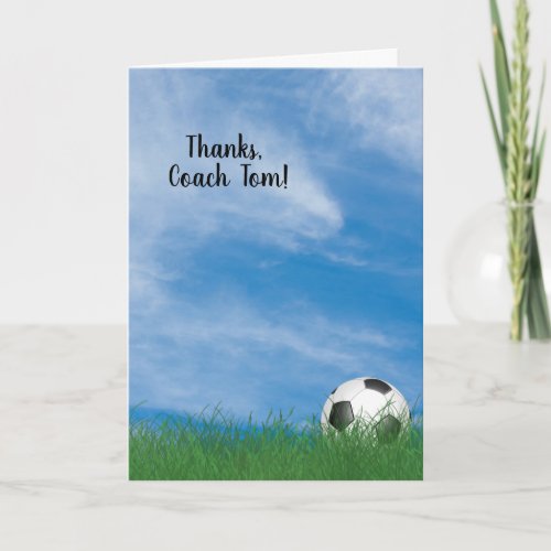 thank you to soccer coach card