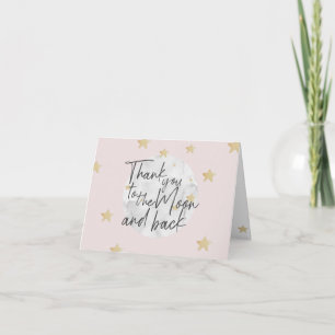 Thank You To The Moon and Back Girl Soft Pink Card