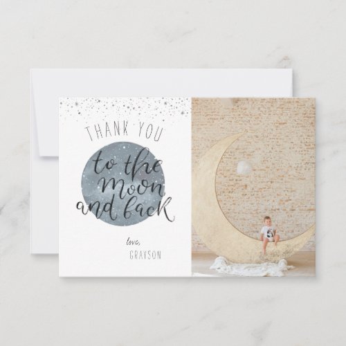 Thank You to the Moon and Back  Thank You Card