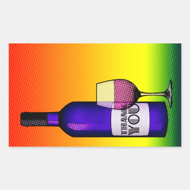 thank you toast rectangular sticker (Front)