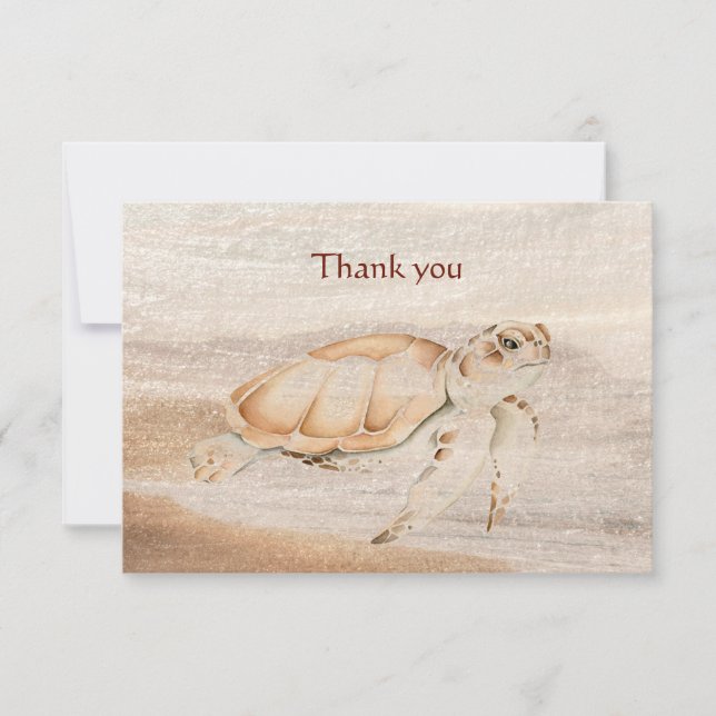 Thank you Totally Awesome Fun Turtle Animal Card (Front)