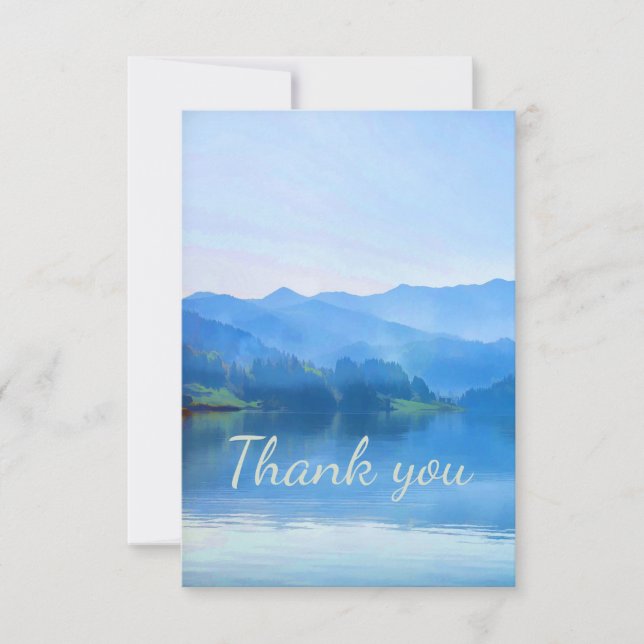 Thank You Tranquil Lake Scene Nature Card (Front)