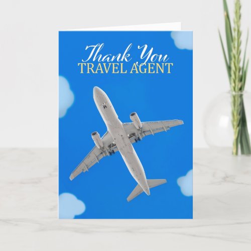 Thank You Travel Agent Commercial Airplan Photo Holiday Card