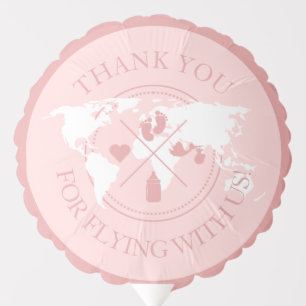 Thank you Travel Baby Shower Minimalist Modern Balloon