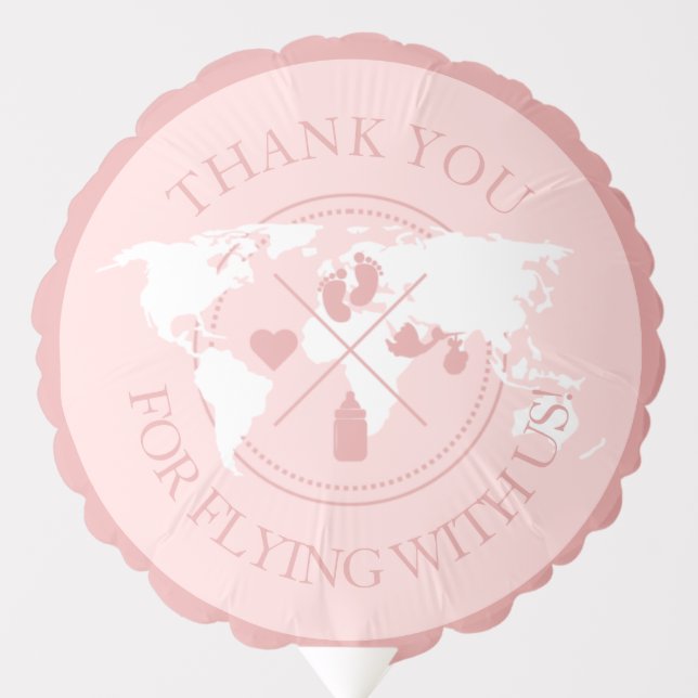 Thank you Travel Baby Shower Minimalist Modern Balloon (Front)