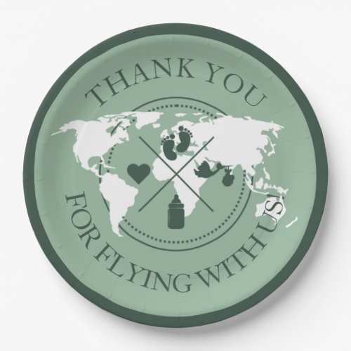 Thank you Travel Baby Shower Modern Decor Paper Plates
