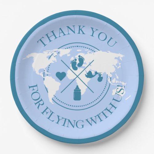 Thank you Travel Baby Shower Modern Decor Paper Plates